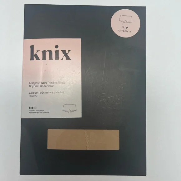 KNIX Leakproof UltraThin No Show Boybrief Period Underwear Warm Sand Size S NWT - Picture 3 of 11